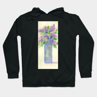 Tiny Blue vase of Lilacs Hoodie